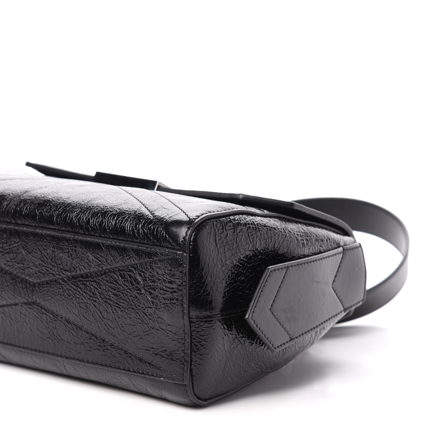 Givenchy Creased Patent Calfskin Small ID Flap Black 9 of 11