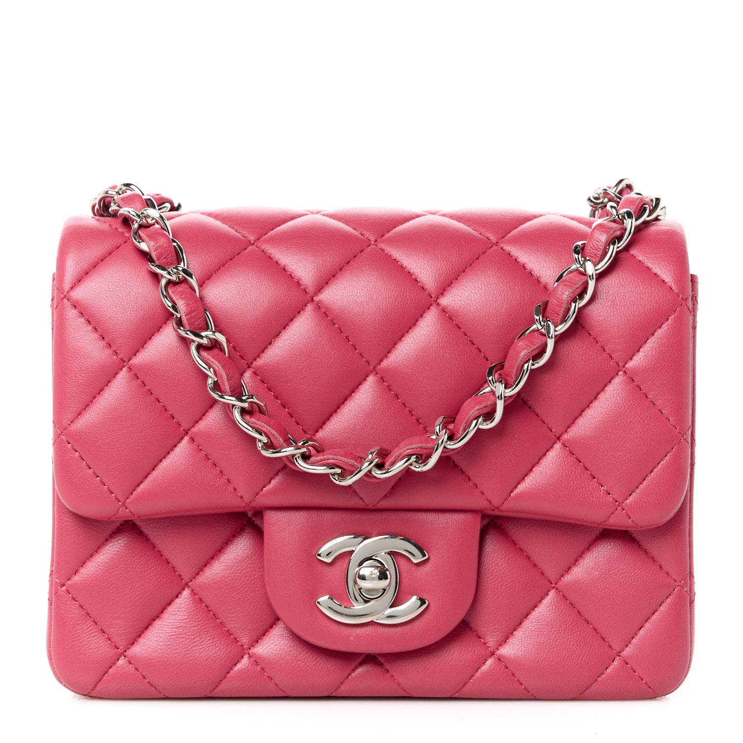 Chanel Lambskin Quilted Mini Square Flap Pink 1 of 11