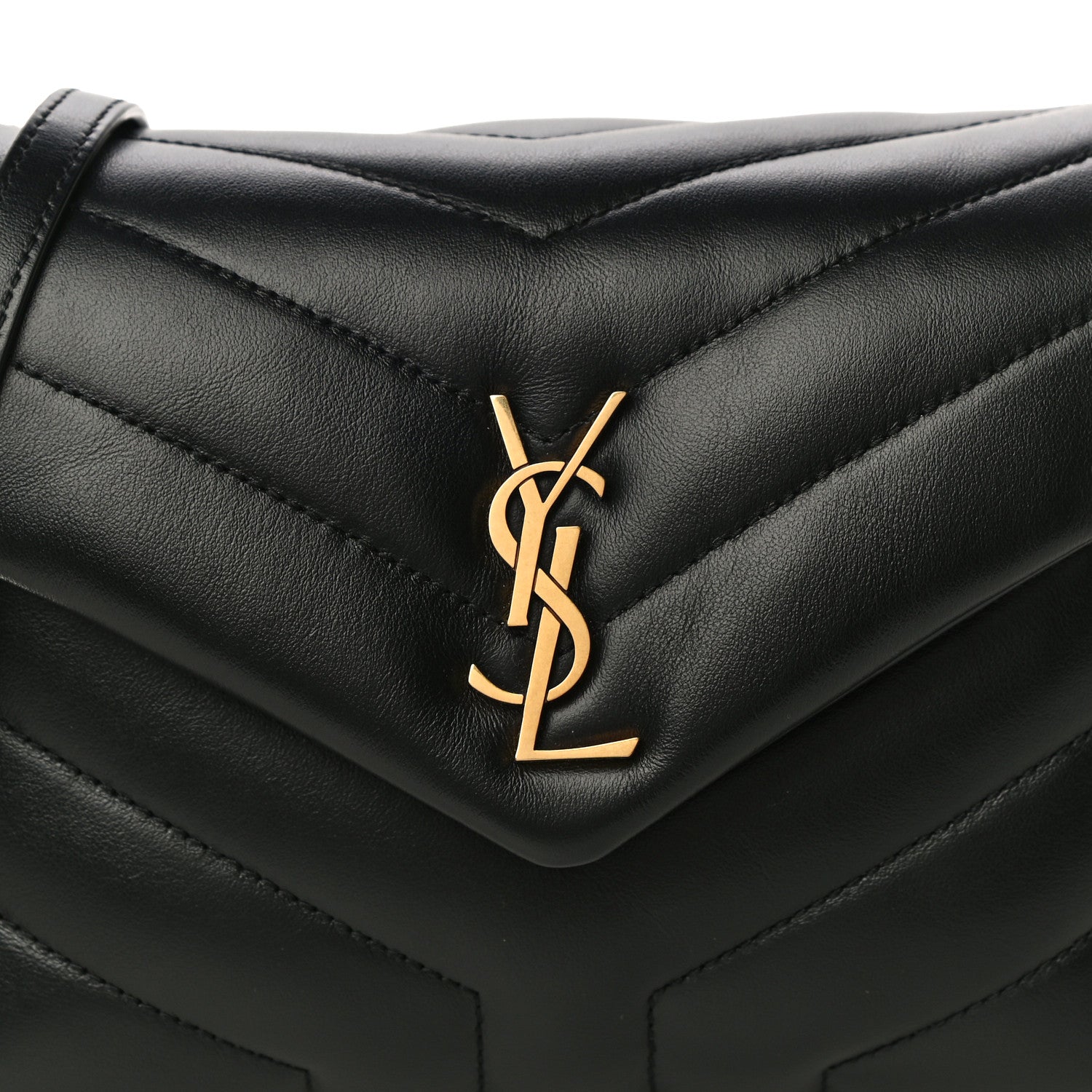 Saint Laurent Calfskin Y Quilted Monogram Toy Loulou Crossbody Bag Black 8 of 11