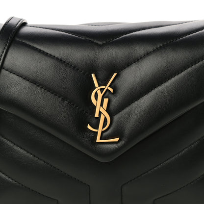 Saint Laurent Calfskin Y Quilted Monogram Toy Loulou Crossbody Bag Black 8 of 11