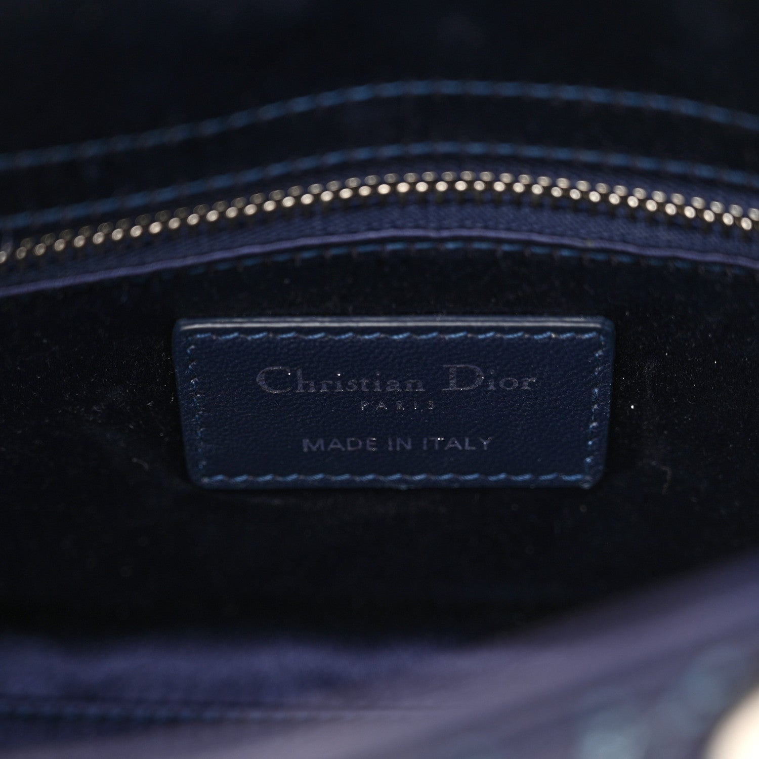Christian Dior Satin Crystal Cannage Mini Lady Dior Navy 6 of 16