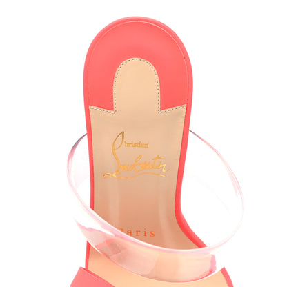 Christian Louboutin Matte Patent PVC Just Nodo 85 Slide Sandals 36 Fluo 7 of 7