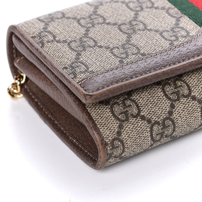 Gucci GG Supreme Monogram Web Ophidia Wallet On Chain Brown 8 of 10