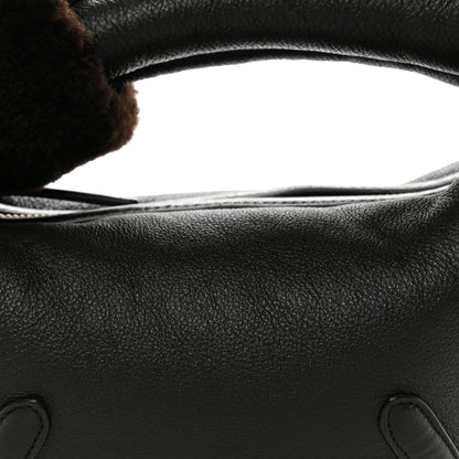 Bottega Veneta Calfskin Shearling Aviator Mini Jodie Dark Brown Fondant 9 of 11