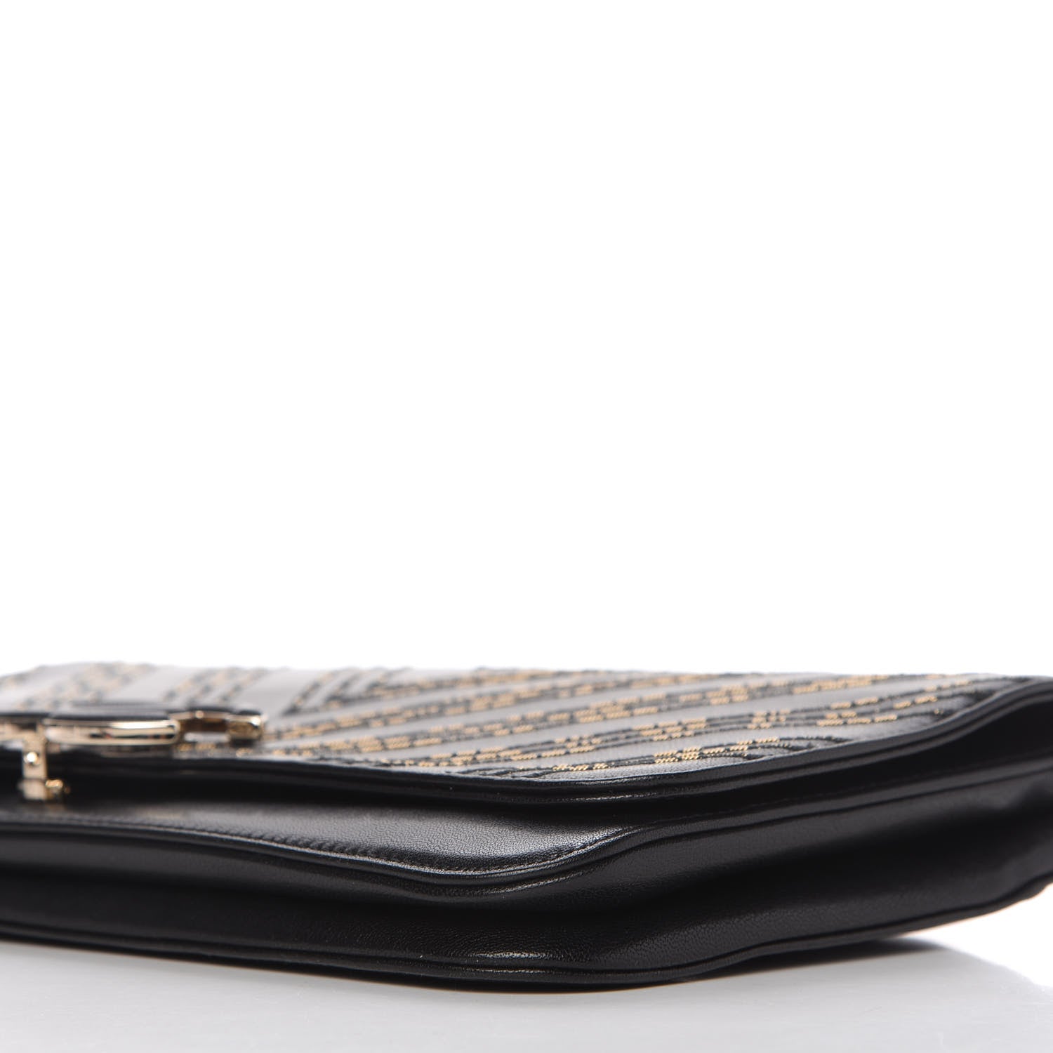 Chanel Lambskin Chain Chevron CC Clutch Black 7 of 10