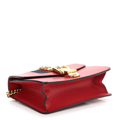 Gucci Calfskin Mini Sylvie Chain Shoulder Bag Hibiscus Red 4 of 12