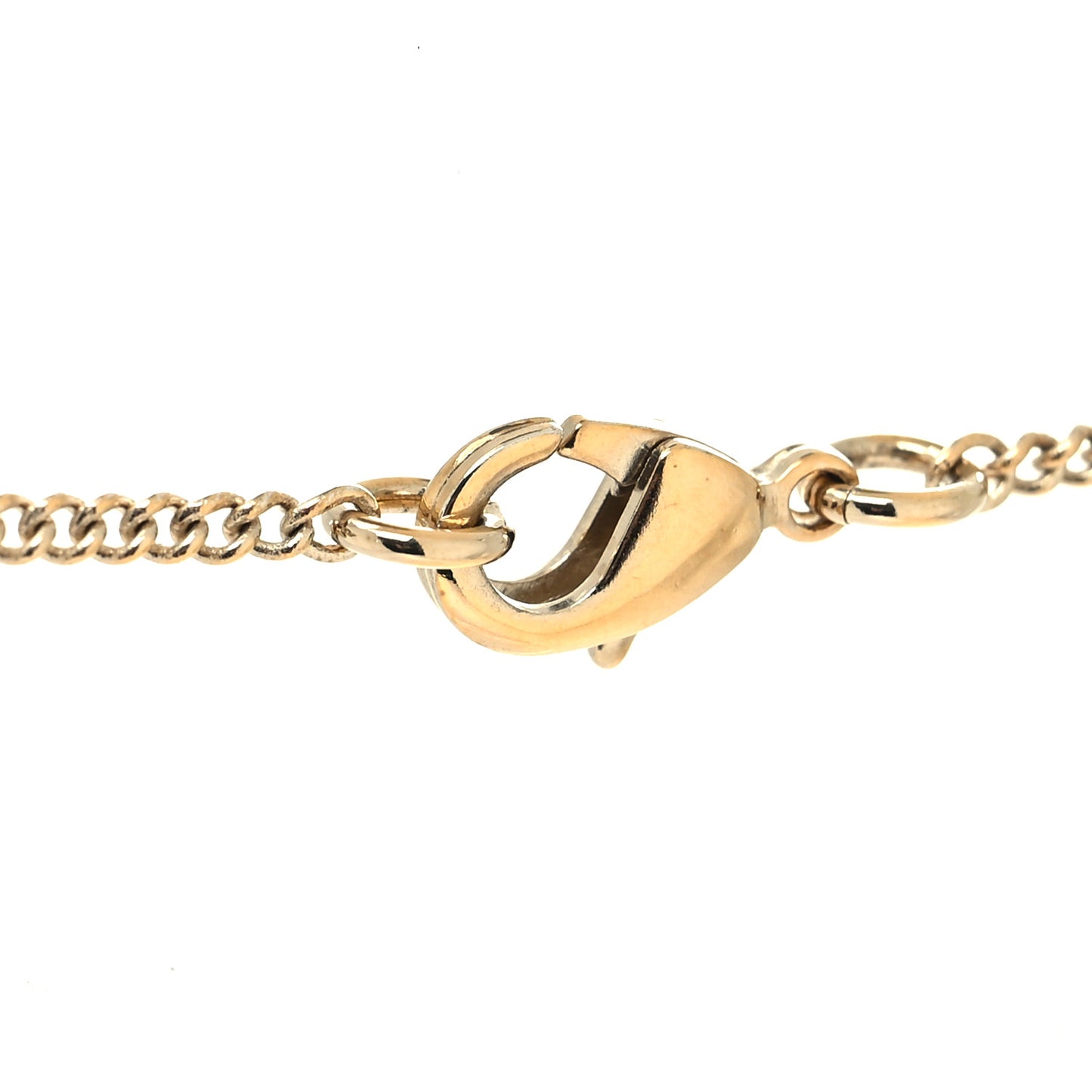 Baguette Crystal Quilted CC Pendant Necklace Gold