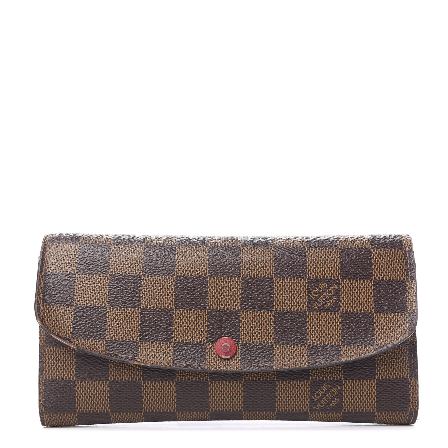 Louis Vuitton Damier Ebene Emilie Wallet Red 1 of 10