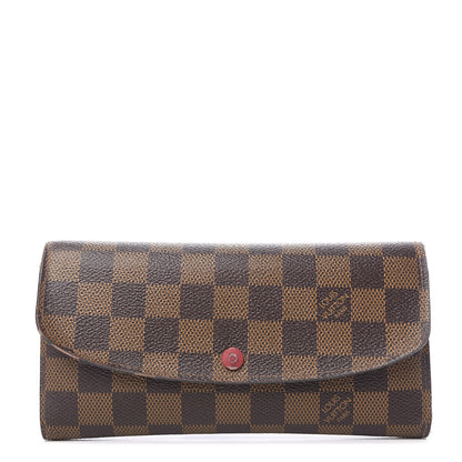 Louis Vuitton Damier Ebene Emilie Wallet Red 1 of 10