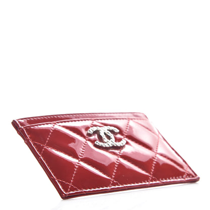 Chanel Patent Quilted Brilliant Card Holder Red 4 of 9