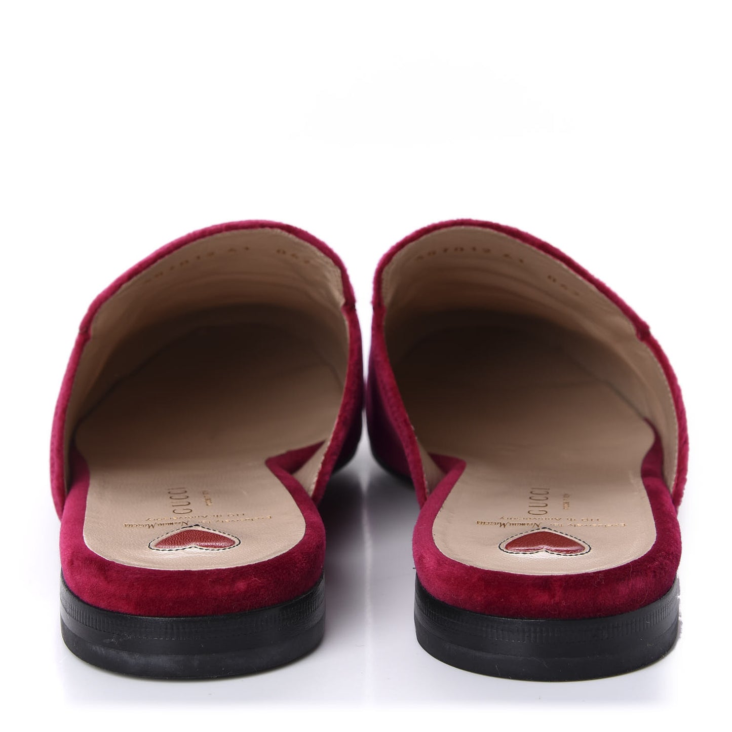 Velvet Panther Embroidered Womens Princetown Slippers 41 Red
