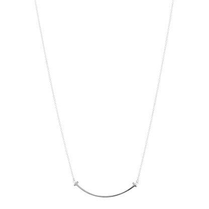 Tiffany Sterling Silver Small T Smile Pendant Necklace 1 of 5