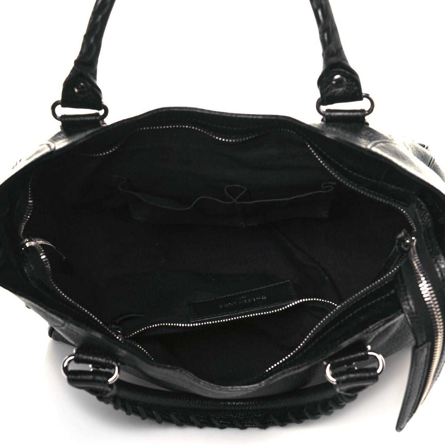 Chevre Silver Metallic Edge Hardware Velo Black