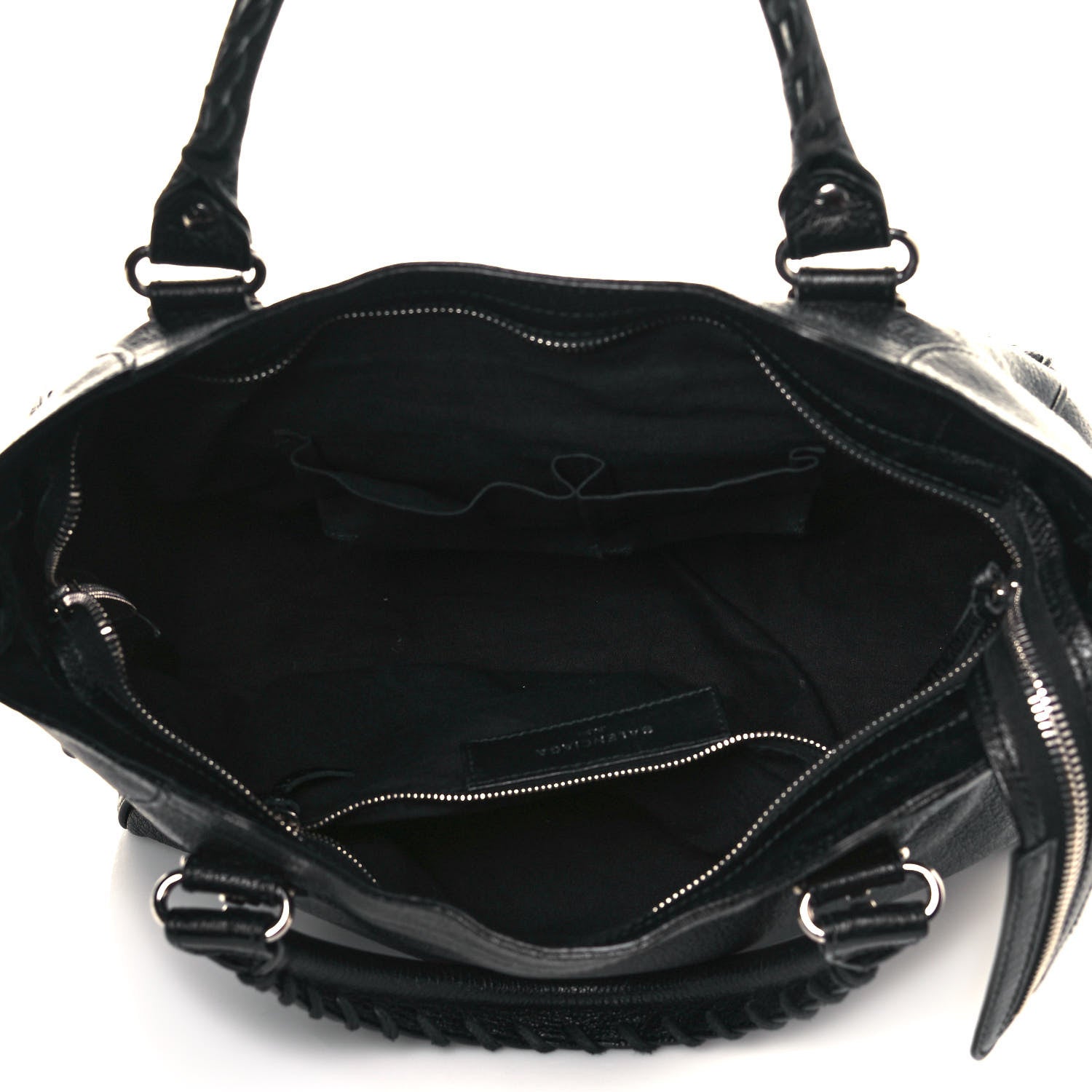 Balenciaga Chevre Silver Metallic Edge Hardware Velo Black 5 of 13