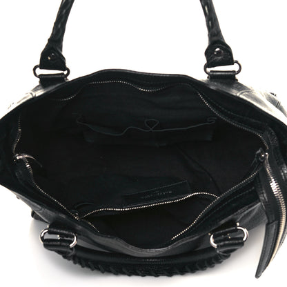 Balenciaga Chevre Silver Metallic Edge Hardware Velo Black 5 of 13