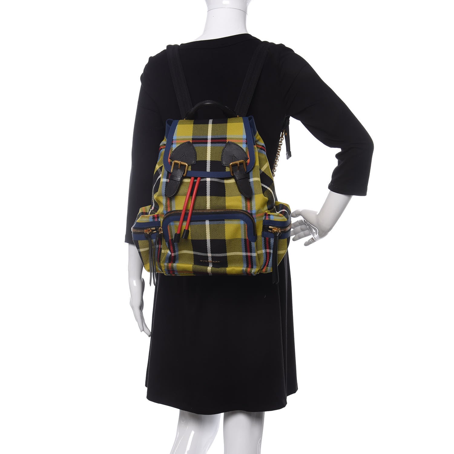 Burberry Canvas Tartan Medium Rucksack Backpack Flax Yellow 2 of 9