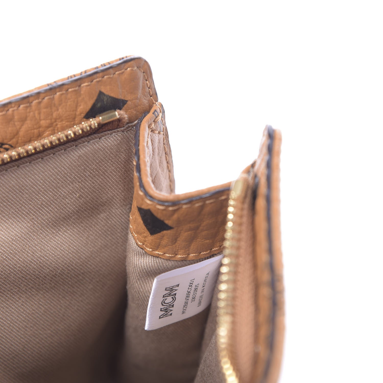 MCM Visetos Small Zip Pouch Cognac 6 of 6
