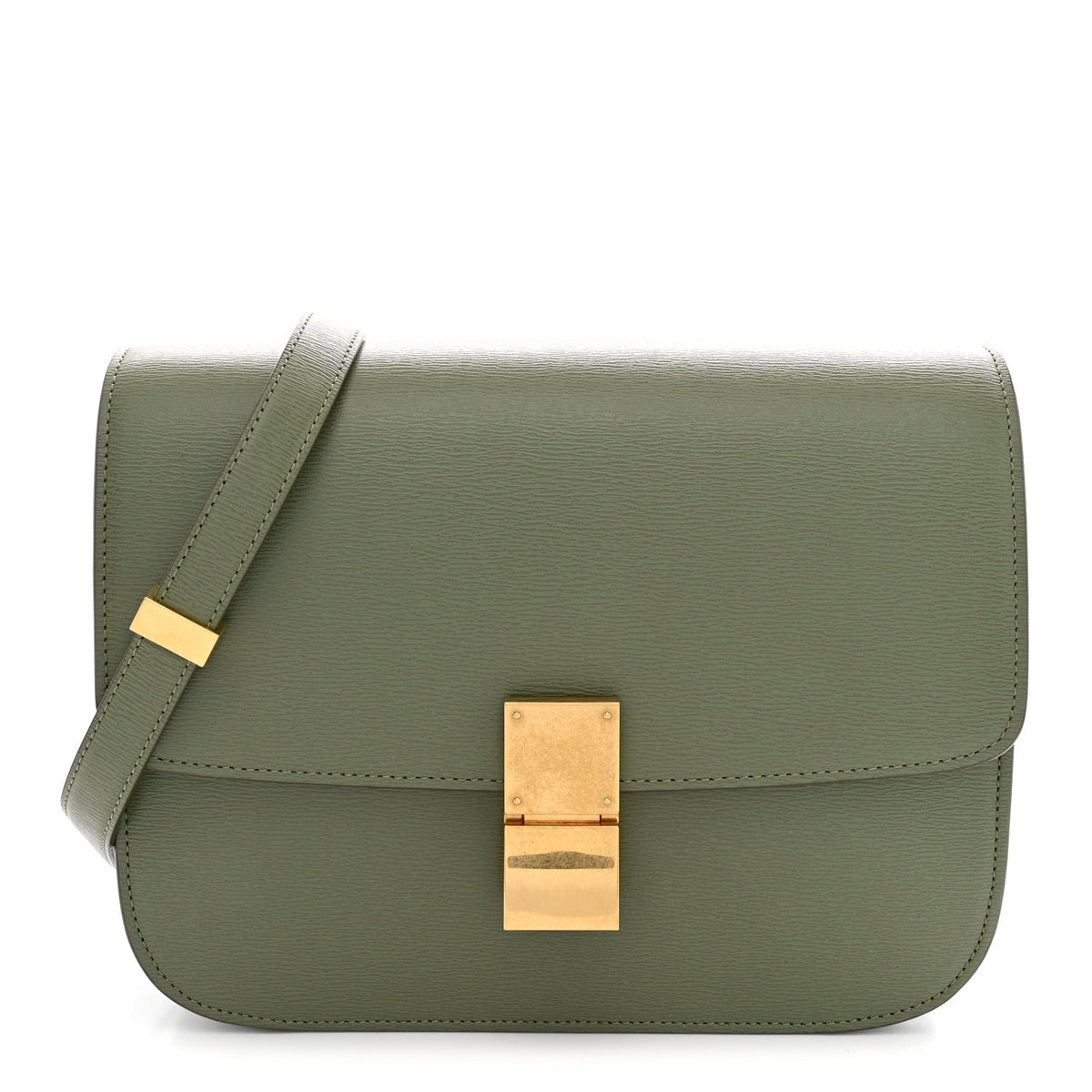 Celine Liege Calfskin Medium Classic Box Flap Bag Light Khaki 1 of 10