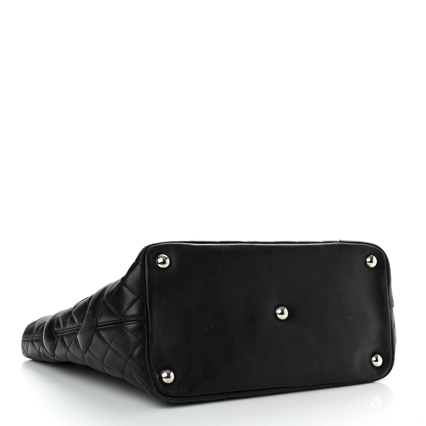 Calfskin Quilted Large Cambon Tote Black