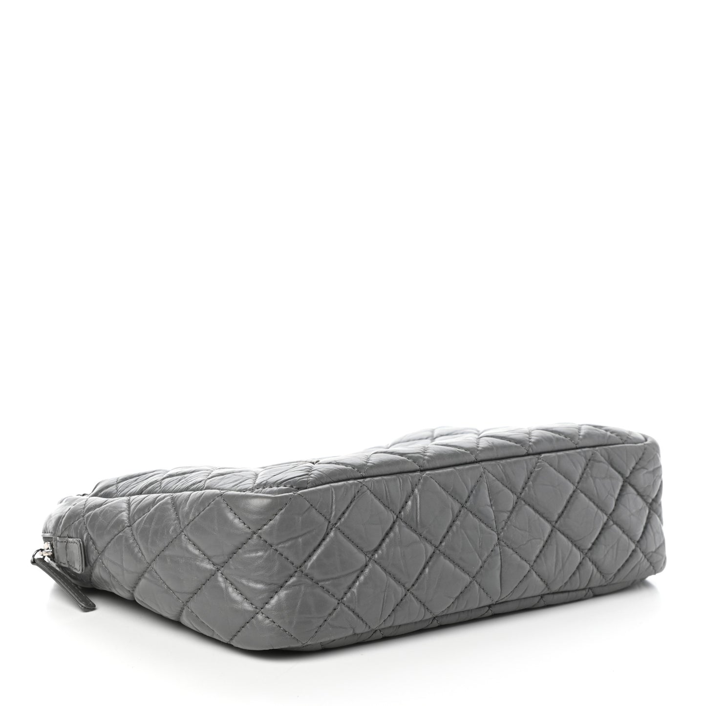 Aged Calfskin Quilted Large Reissue Camera Case Grey