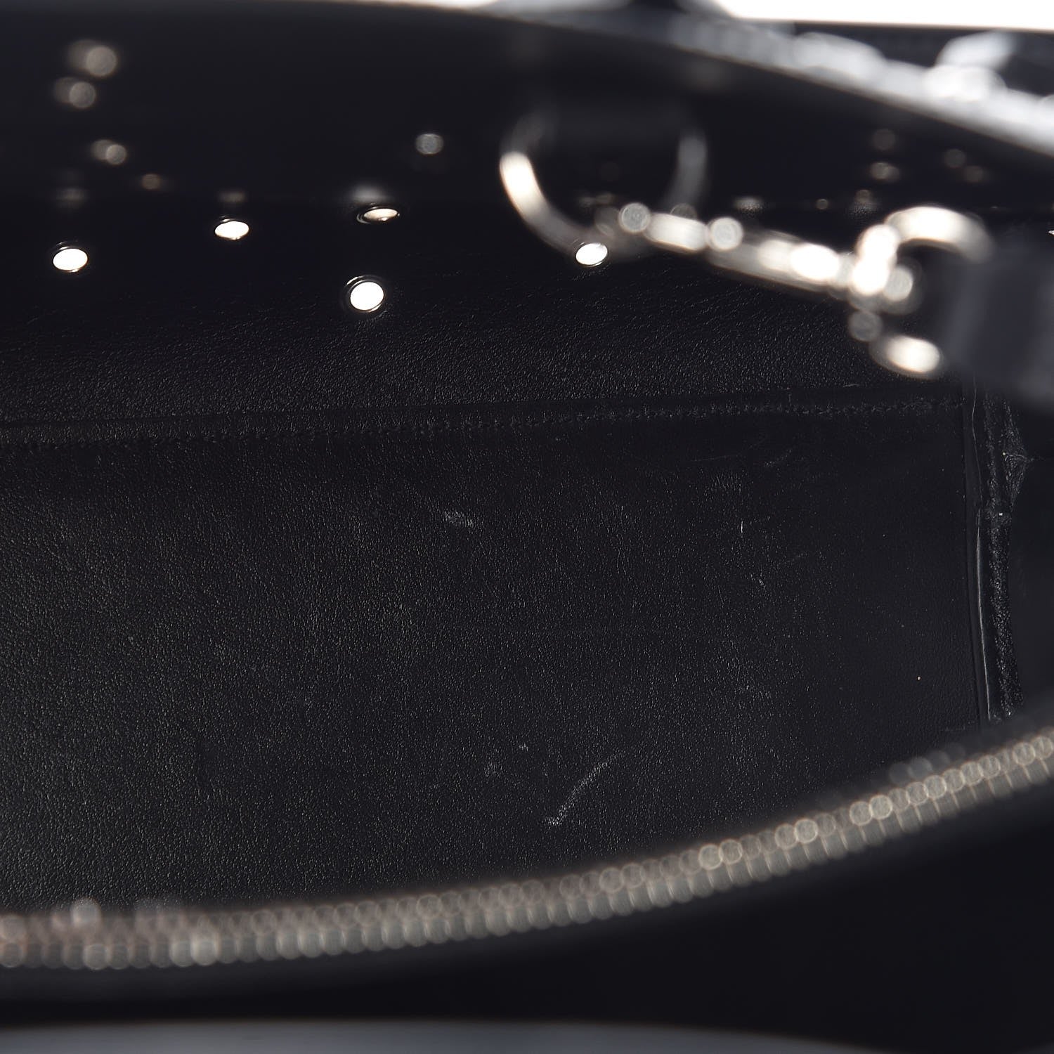 Saint Laurent Calfskin Perforated Bandana Studded Small Sac De Jour Black 10 of 16