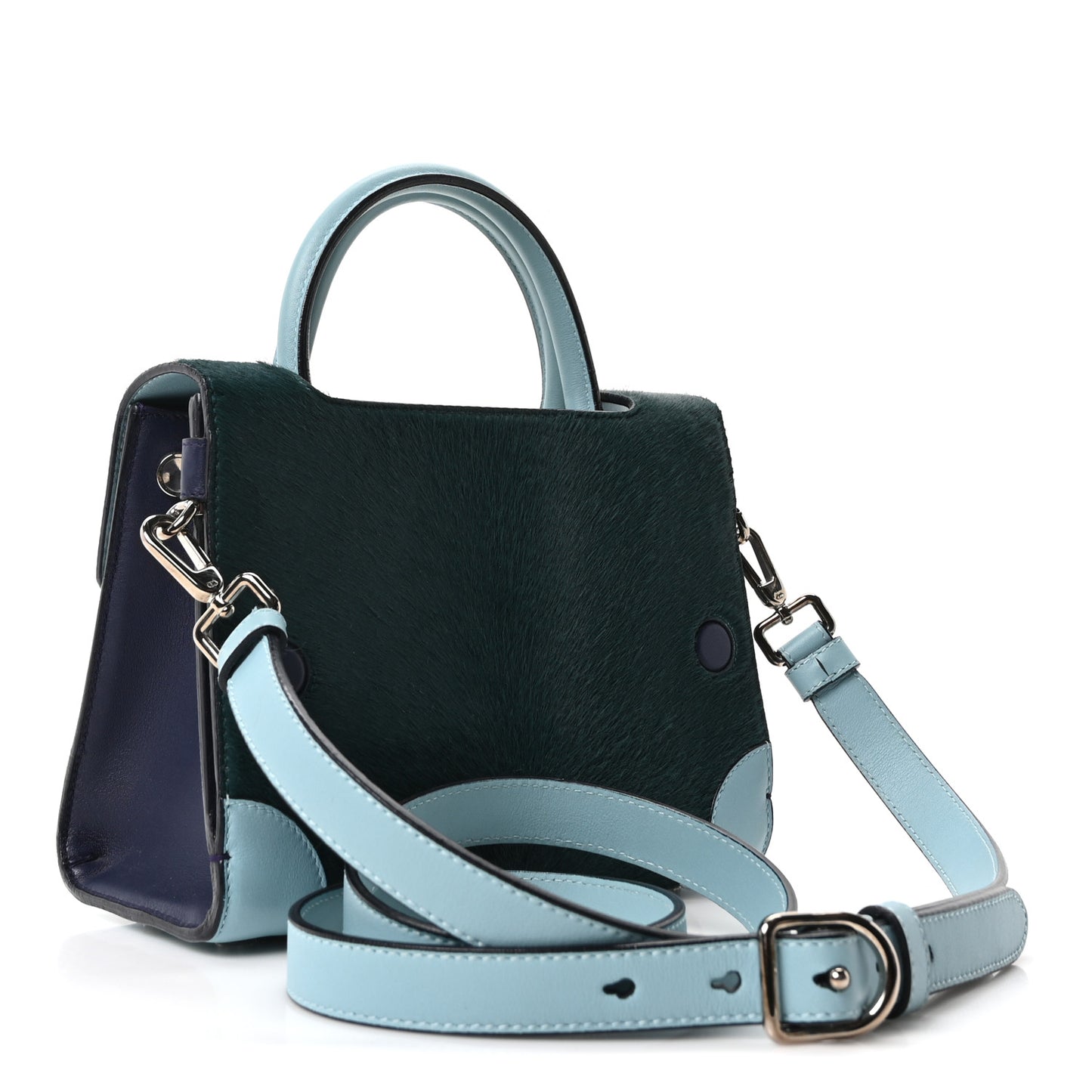 Calf Hair Calfskin Tri-Color Mini Diorever Flap Green