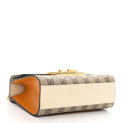 Gucci GG Supreme Monogram Calfskin Small Padlock Shoulder Bag Beige Mystic White Sun Oil 4 of 10