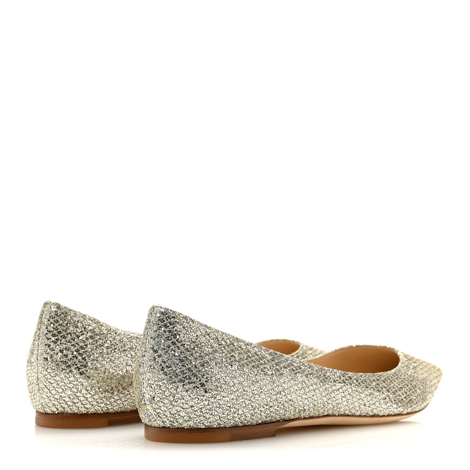 Jimmy Choo Glitter Romy Flats 39 Champagne 1889494 – FASHIONPHILE
