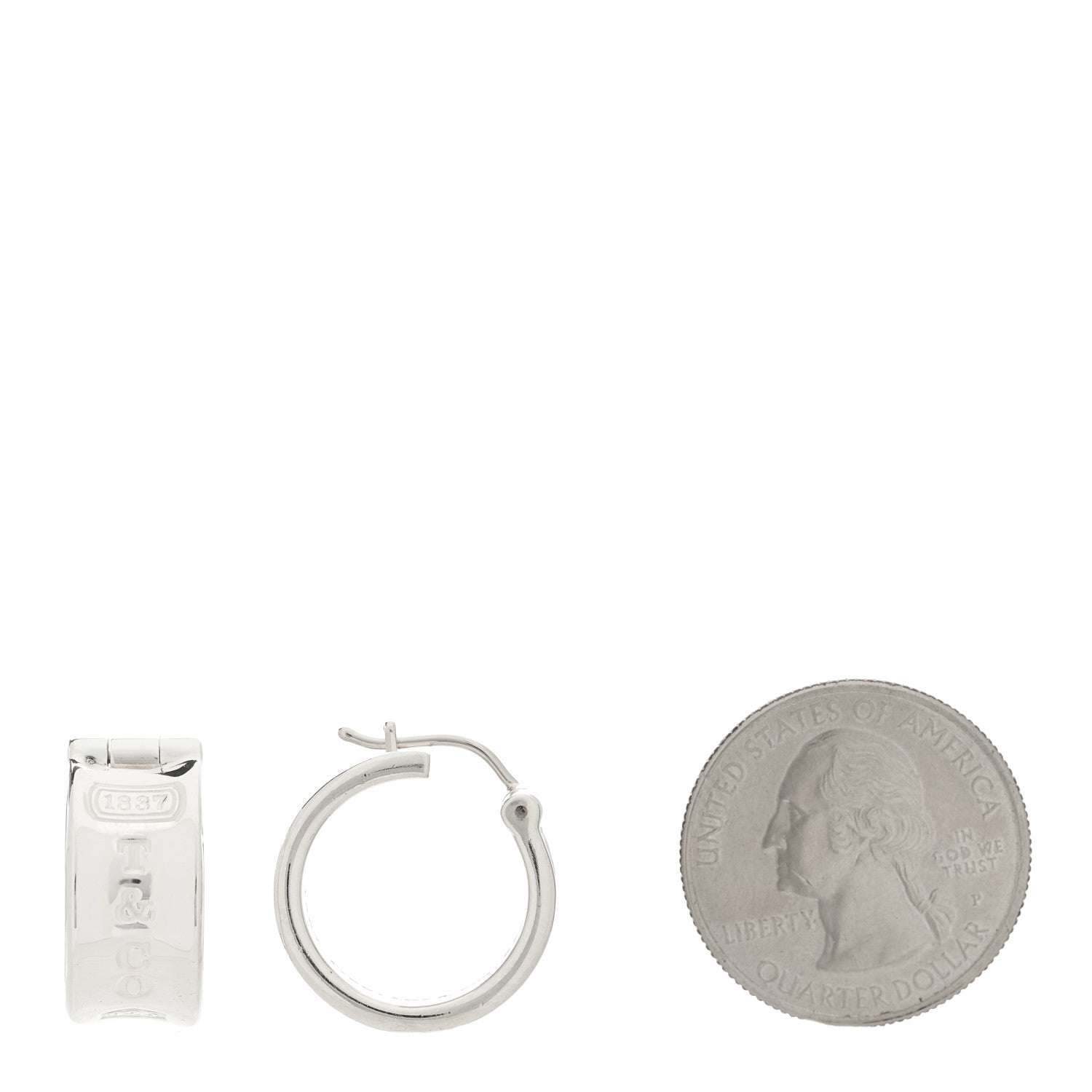 Tiffany Sterling Silver Wide 1837 Hoop Earrings 2 of 6
