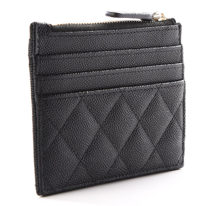 Chanel Caviar Quilted CC Zip Card Holder Black 2 of 10