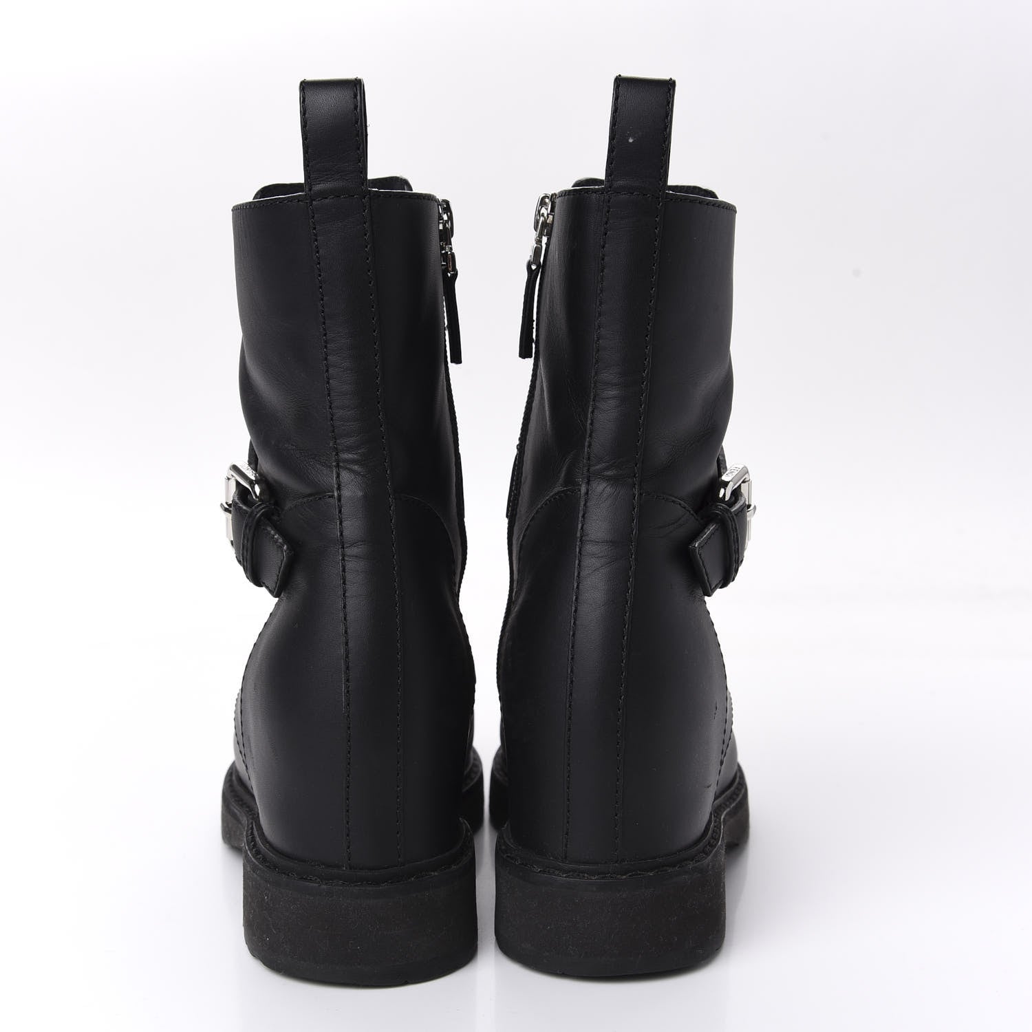 Fendi Calfskin Combat Boots 36.5 Black 6 of 10