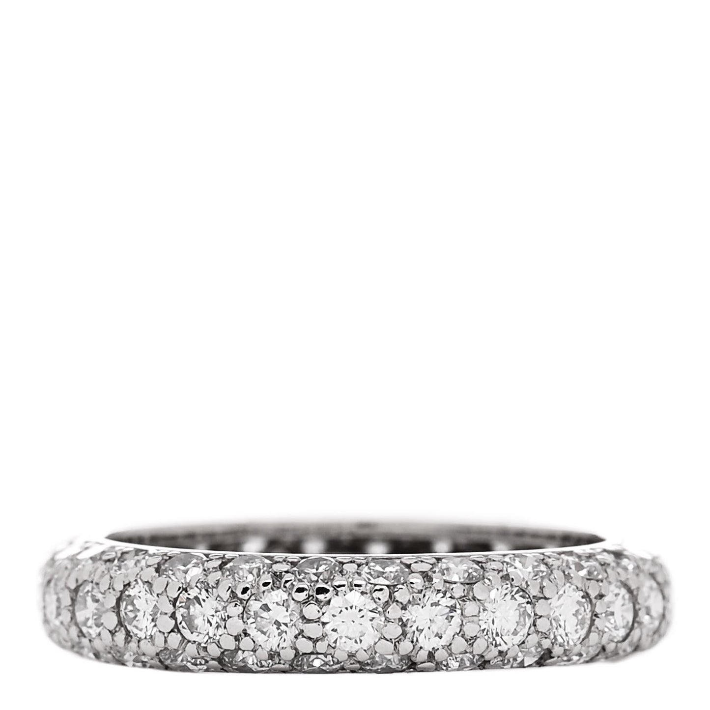 Platinum Diamond Etoile Three-Row Band Ring 49 5