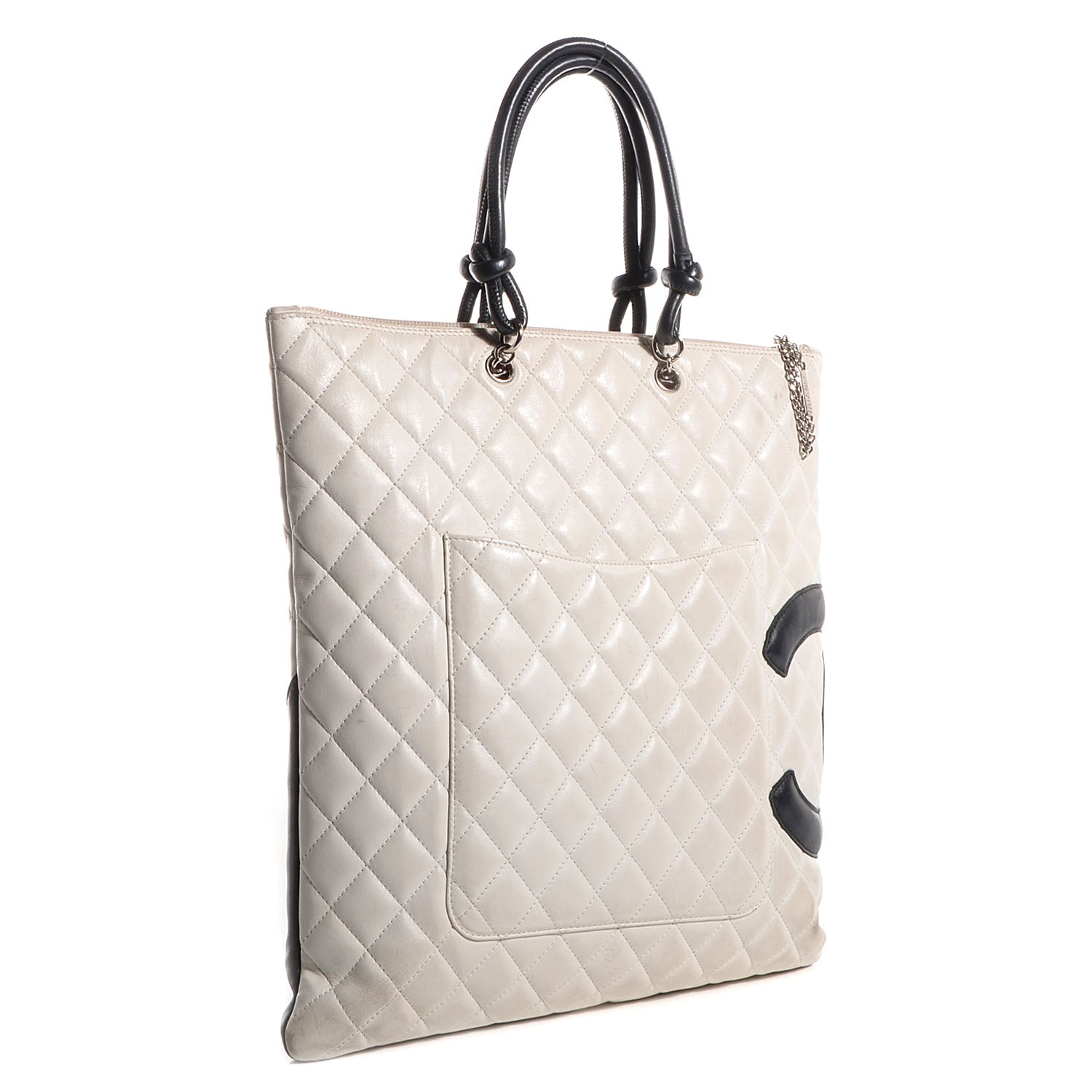 Chanel Calfskin Quilted Cambon Flat Tote White 3 of 7