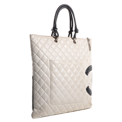 Chanel Calfskin Quilted Cambon Flat Tote White 3 of 7