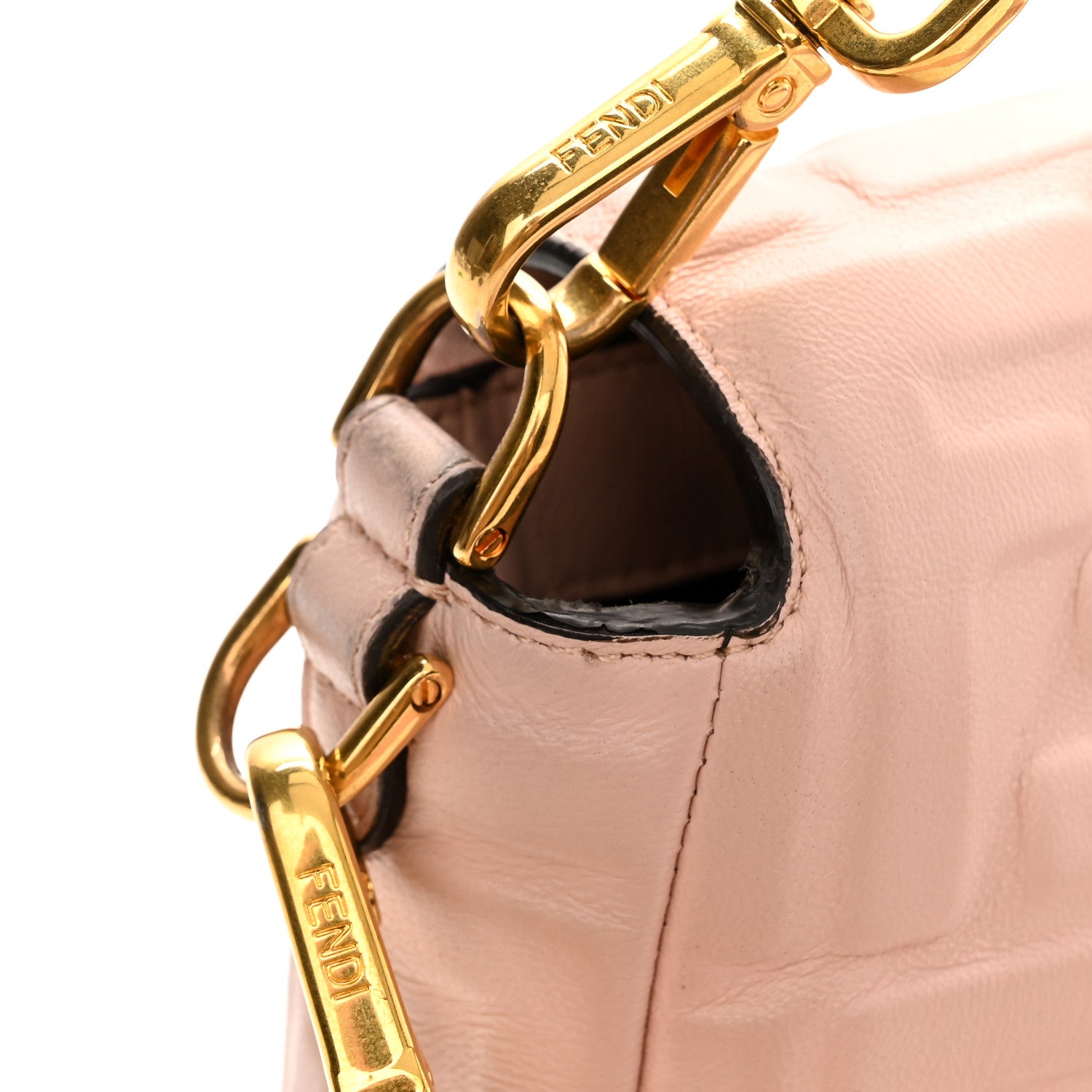 Fendi Nappa FF 1974 Embossed Baguette Rosa Quarzo 11 of 11