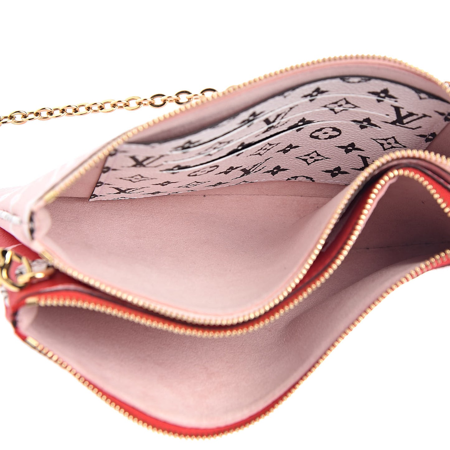 Monogram Giant Double Zip Pochette Rouge
