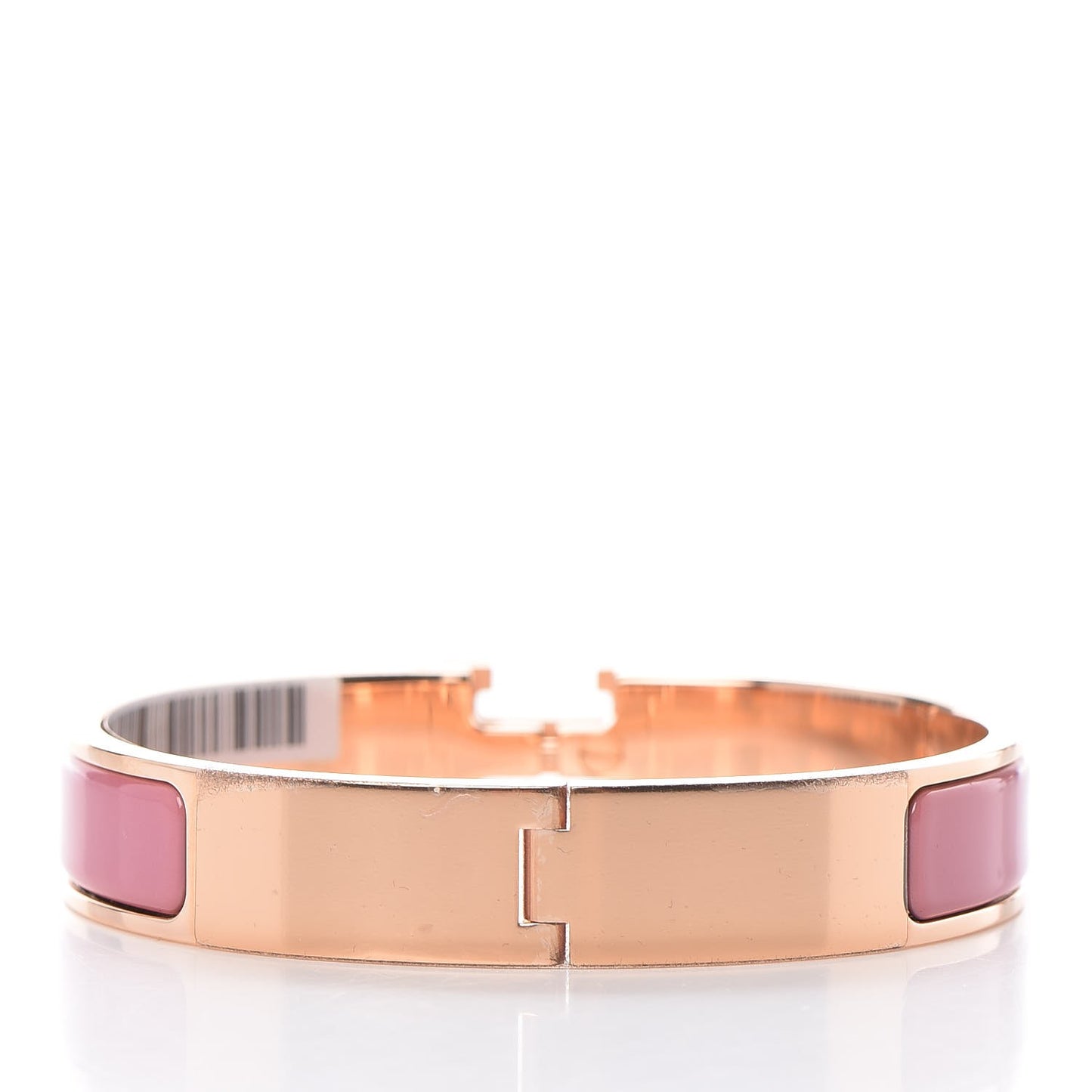 Enamel Narrow Clic Clac H Bracelet GM Rose Velours