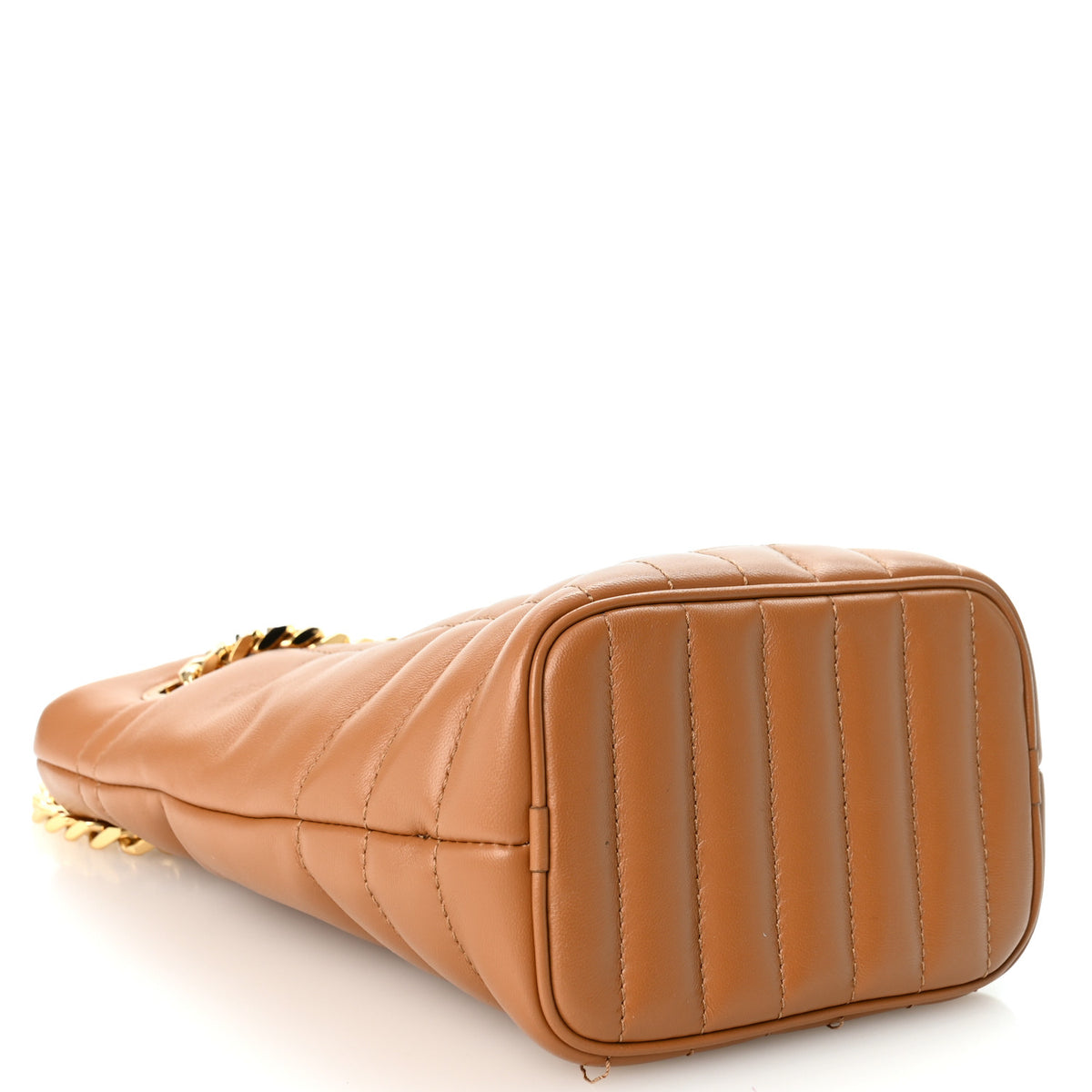 Lambskin Quilted Mini Lola Bucket Bag Maple Brown