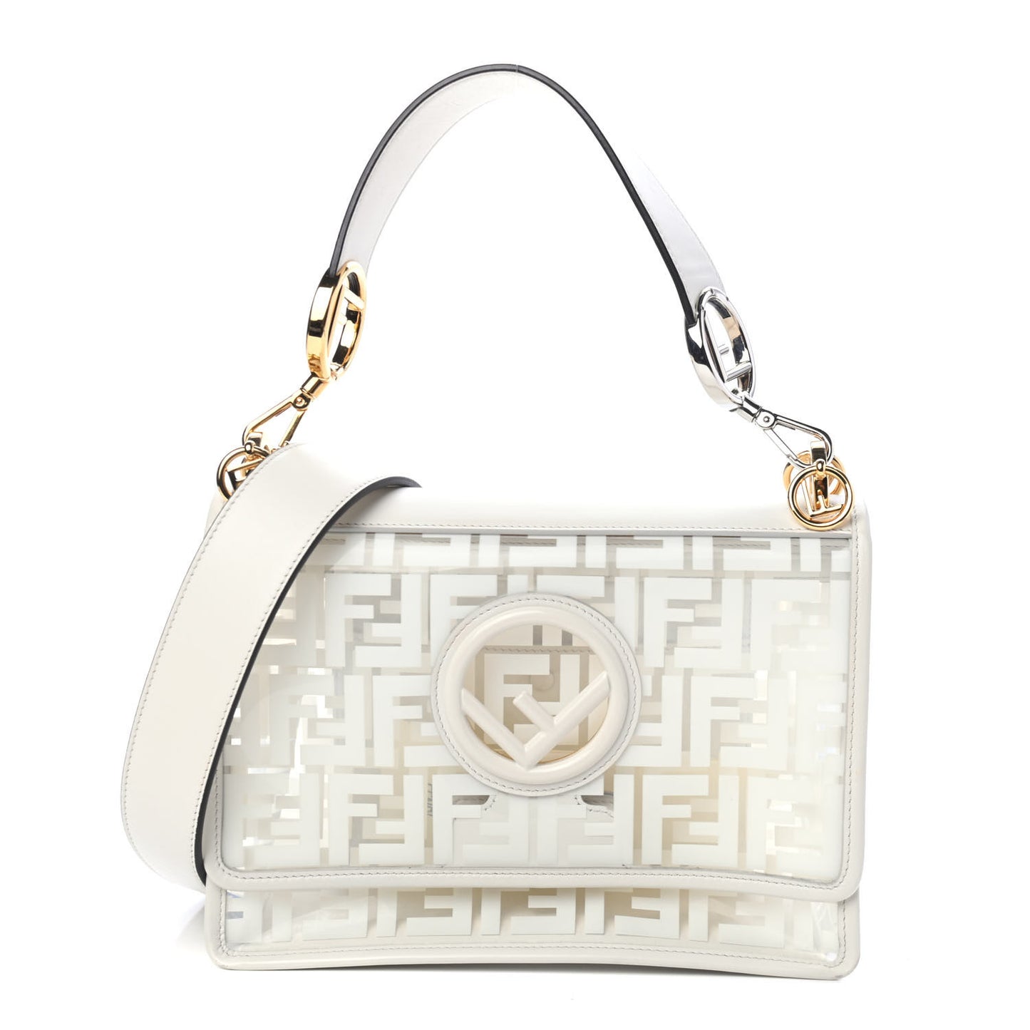 TPU FF Vitello Century F is Fendi Kan I Shoulder Bag White