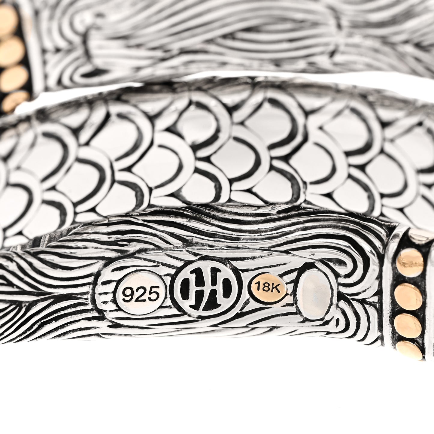 Sterling Silver 18K Yellow Gold Naga Dragon Triple Wrap Bracelet