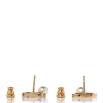 Christian Dior Pearl Logo Earrings Gold 3 of 5
