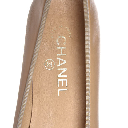 Chanel Lambskin Cap Toe Ballerina Flats 39.5 Beige Black 9 of 11
