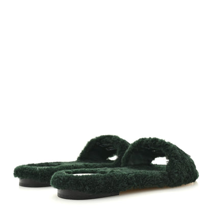 Fendi Shearling FF Baguette Slide Sandals 40 Salvia 5 of 9