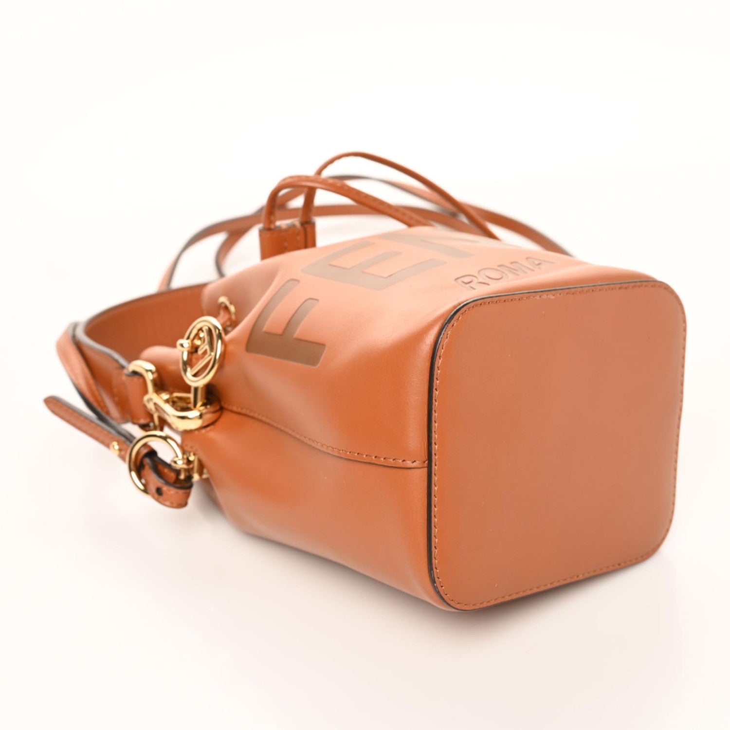 Fendi Vitello King F is Fendi Logo Embossed Mini Mon Tresor Bucket Bag Cuoio 5 of 9