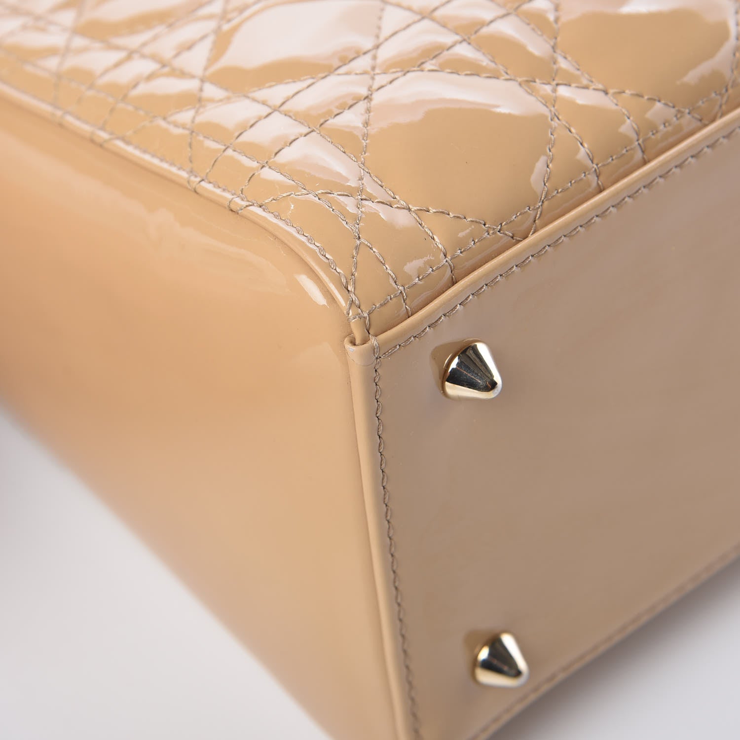 Christian Dior Patent Cannage Medium Lady Dior Beige 12 of 13