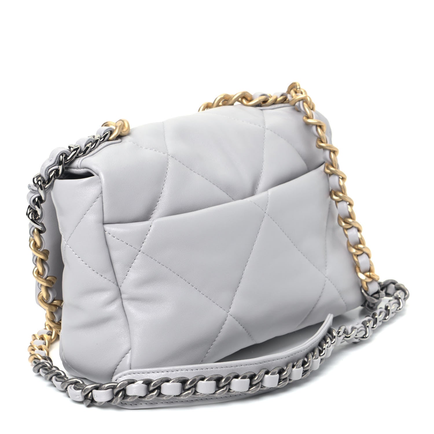 Chanel Lambskin Quilted Medium Chanel 19 Flap Grey 2 of 5