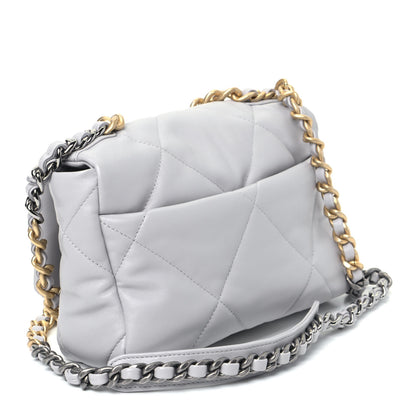 Chanel Lambskin Quilted Medium Chanel 19 Flap Grey 2 of 5