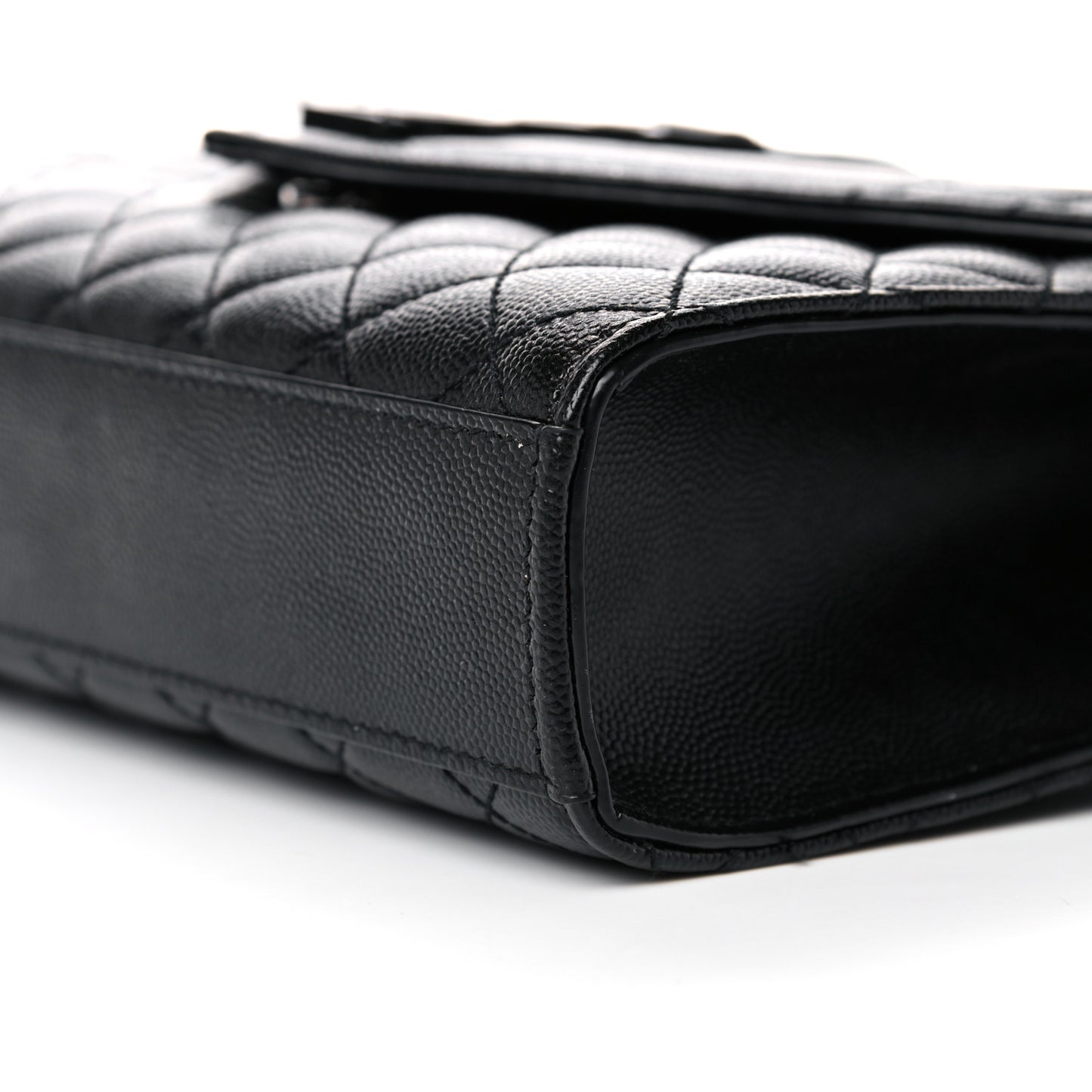 Grain De Poudre Textured Mixed Matelasse Triquilt Medium Monogram Satchel Black