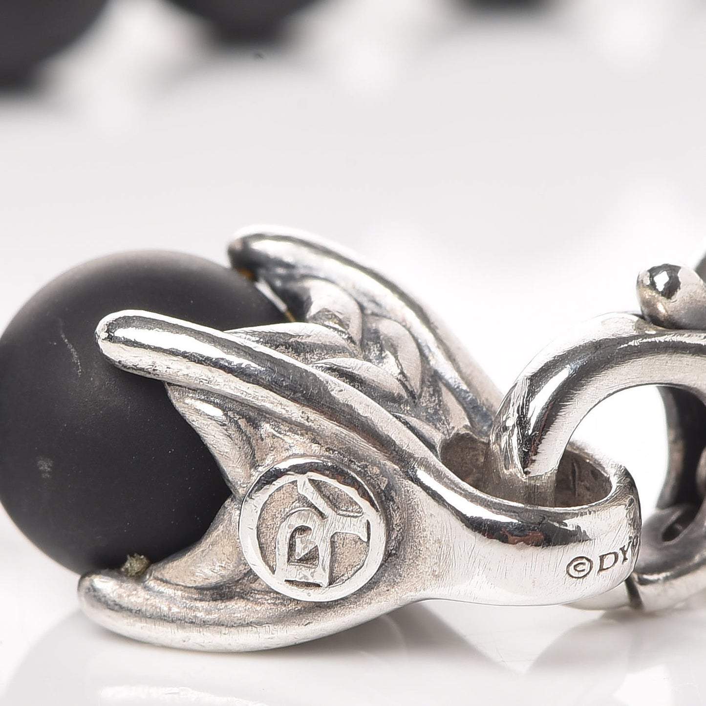 Sterling Silver Black Diamond Onyx 8mm Spiritual Beads Bracelet
