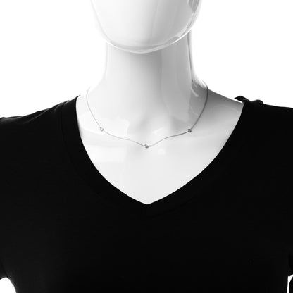 Roberto Coin 18K White Gold Diamond .15ctw Diamonds by the Inch Three Station Necklace 2 of 6